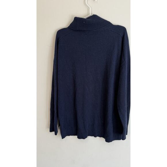 Whistles 100% Cashmere Turtleneck Sweater Blue M Minimalist Quiet Luxury 1780 - Picture 9 of 9
